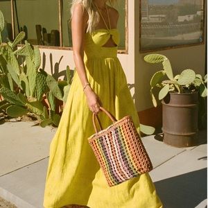 The Salty Blonde Sunset Glow Halter Maxi Dress